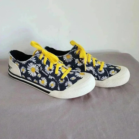 Rocket Dog Jazzin Navy Daisy Sneaker - US 9.5 - Picture 1 of 9
